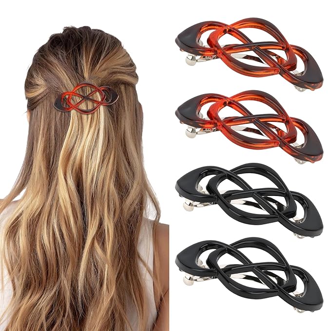 Hair Barrettes for Women 4packs Hair Clips French Barrette Vintage Accessories for Women Girls