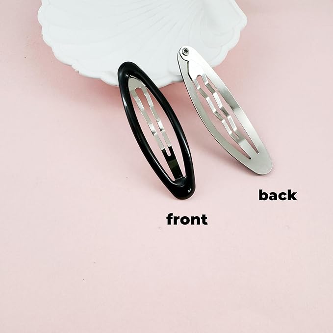 16 Pieces Hair Clips for Thick Hair 2.8 Inch Oval Shape Black XL Hair Clips for Women Metal Snap Non-Slip Hair Grips Hair Accessories