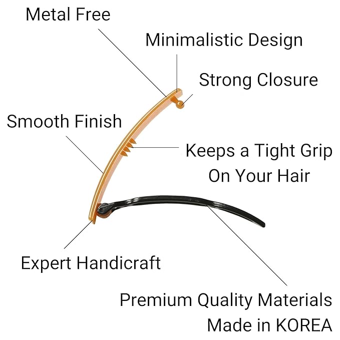 12pcs Hair Barrettes Set for Women and Girls, Hair Clips for Thick Thin Fine Hair, Non-metal Hair Accessories, Non-Slip Grip Handmade Snap Hairpin, BPA Free
