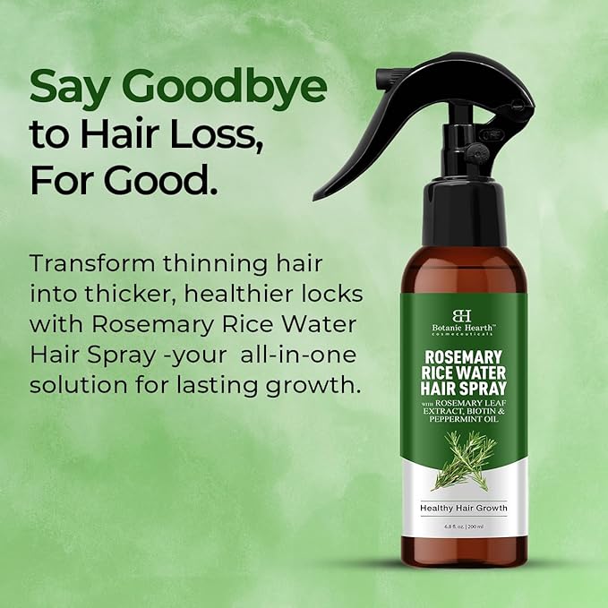 Botanic Hearth Rosemary Hair Growth Water Spray 6.8 fl oz, Korean Hair Care Oil for Scalp Detox, Hydration for Thinning Hair | Anti-Itch, Anti-Flake, Sulfate & Paraben Free