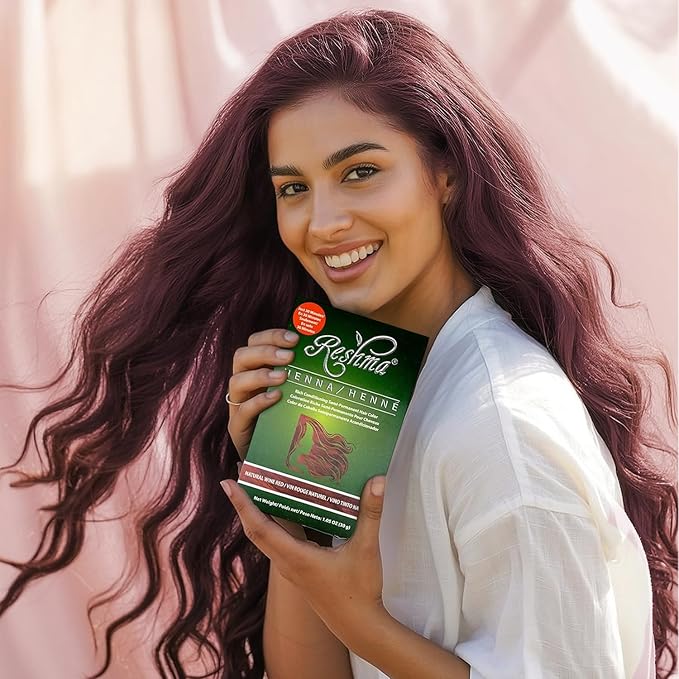 Reshma Beauty 30 Minute Henna Hair Color Infused with Organic Henna Lawsonia Inermis 100% Gray Coverage for Soft, Shiny Hair, Plant-Based Hair Dye—1.05 oz Pack of 1 (Wine Red)