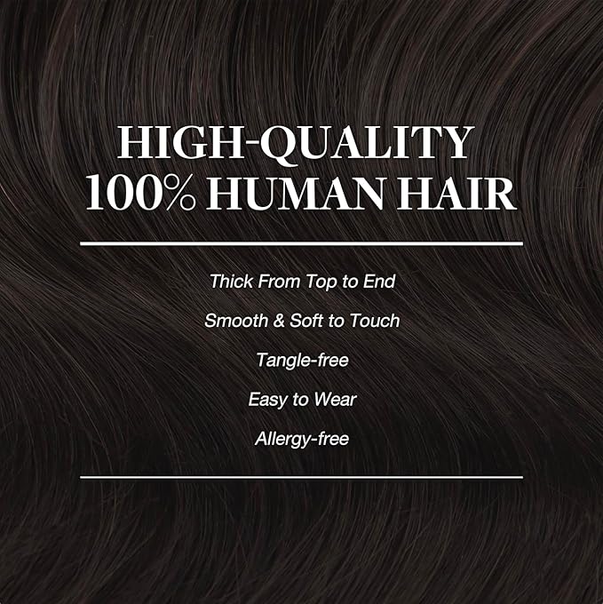 GOO GOO Clip in Hair Extensions Real Human Hair, Remy Human Hair Extensions Clip ins for Women, Natural Human Hair, 22inch 170g 7Pcs, #2 Dark Brown