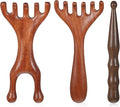3 PCS Wooden Scalp Massager Comb Sandalwood Acupoint Massage Pen Wide Tooth Combs Hand Held Neck Foot Leg Meridian Scalp Massage Tool Wooden Acupressure Stick for Body Relaxation Head