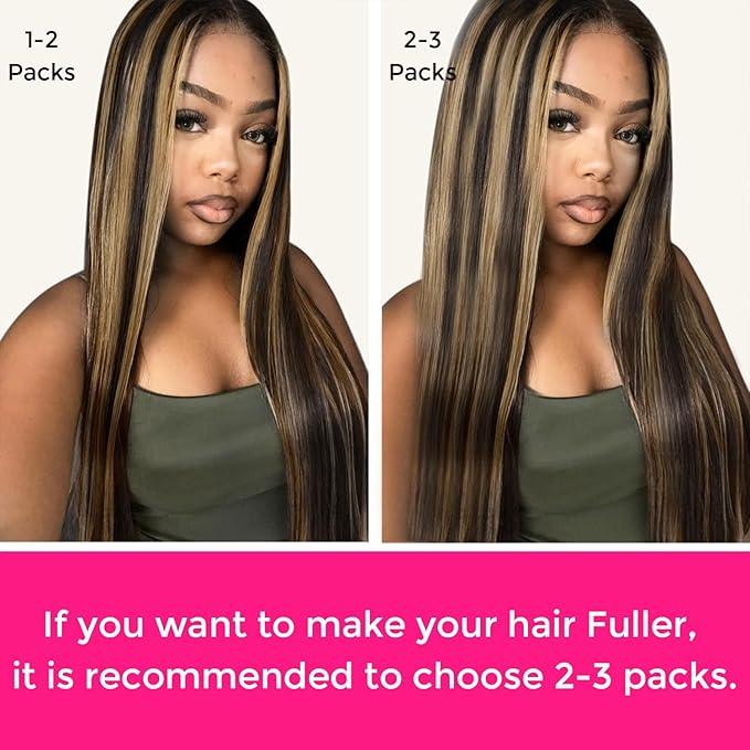 Lashey Seamless Clip in Hair Extensions Human Hair Natural Black Mixed Chestnut Brown 24 Inch Long Clip in Hair Extensions 110g 7pcs Straight Real Human Hair for Black Women