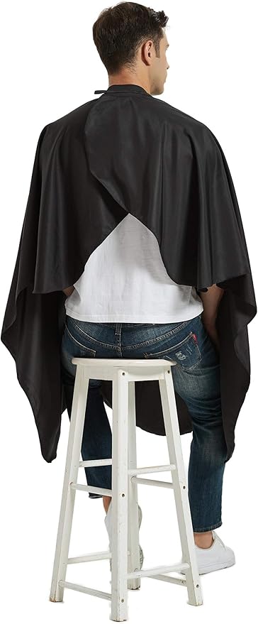 Salon Hair Cutting Cape with Soft Silicon Neck Collar, Professional Anti-static Barber Cape