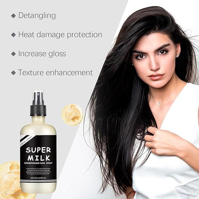 Super Milk Conditioning Hair Primer Spray (2 Pack) – Moisturizing Detangler for Smooth & Nourished Hair
