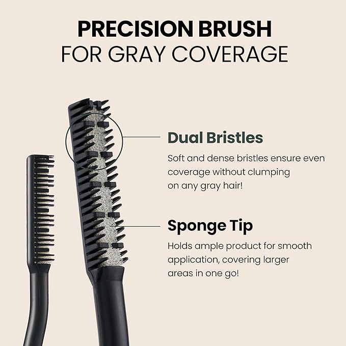 SEVEN EIGHT Gray Cover Hair Tint (LIGHT BROWN, 1 Pack) Quick Cover Root Touch Up, Water-Resistant Concealer, Temporary Cover Up Brush for Hair Mustache & Beard