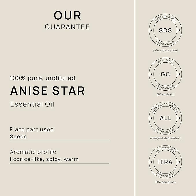 VINEVIDA Anise Star Essential Oil 32 oz - Undiluted for Candlemaking and Soap Making - DIY Candle Scents - Bulk Oil Safe for Skin