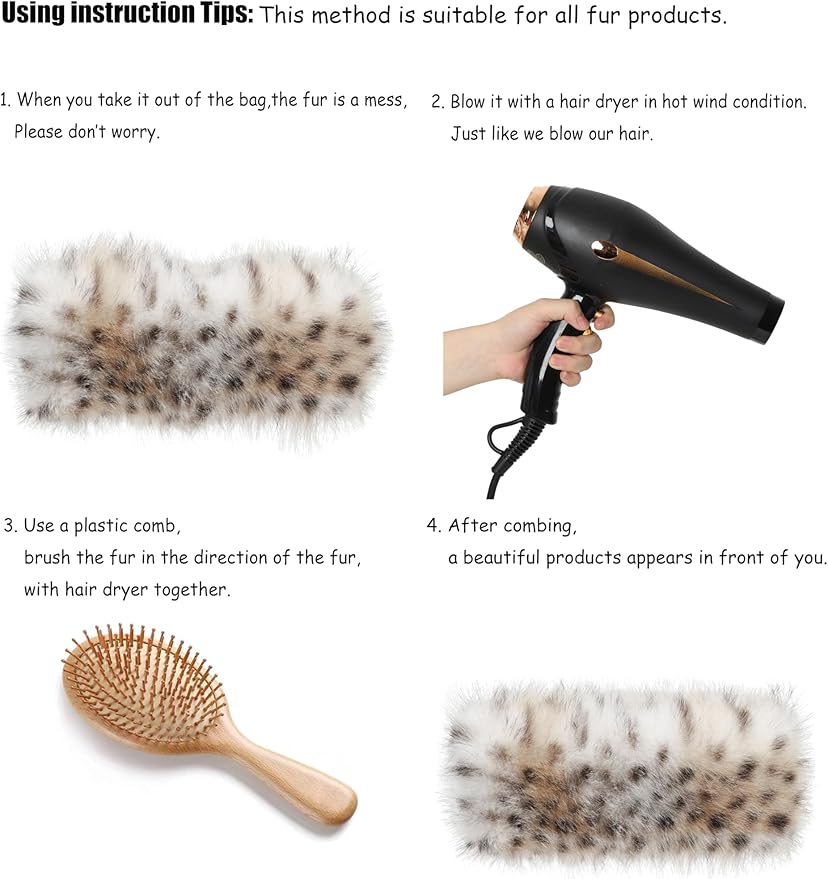 sy soul young Faux Fur Headband with Elastic for Women's Winter Earwarmer Earmuff