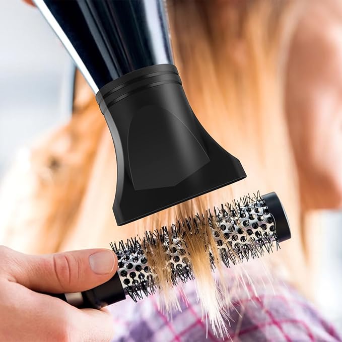 VOSAREA 2pcs Hair Dryer Nozzle Attachment Reusable Blow Dry Hair Dryer Diffuser Professional Hairdressing Styling Tool (Black)