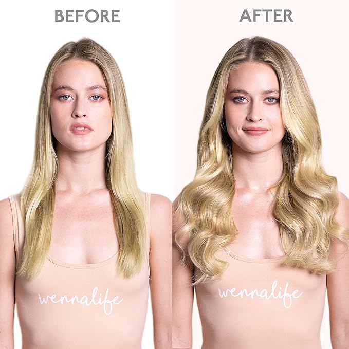 WENNALIFE Clip in Hair Extensions, 150g 14 Inch 9pcs Light Blonde Highlighted Golden Blonde Human Hair Extensions Thicker Real Human Hair Clip Set Double Weft