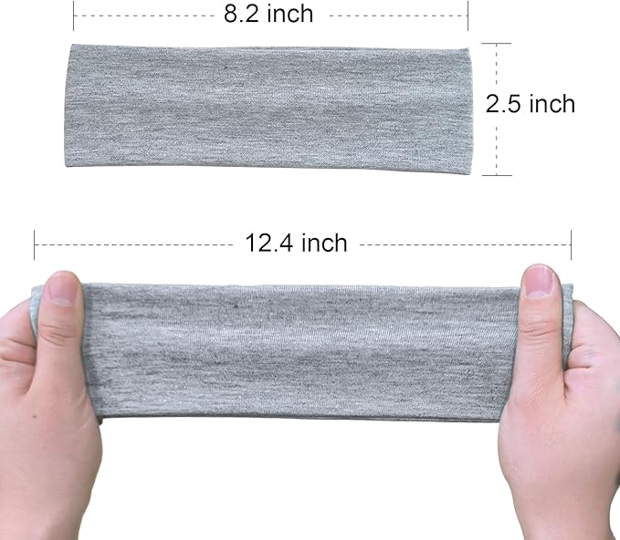 Yoga Headbands for Women, Non Slip Elastic Sweat Hairbands, Solid Color Head Accessories Headscarves Hair Hoop, Sweat-Absorbing Hairbands for Sports, Fitness, Running