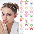 Star Hair Clips Snap Hair Barrettes Non Slip Star Hair Accessories Gradient Colors Metal Hair Clips for Girls Women - 22 PCS