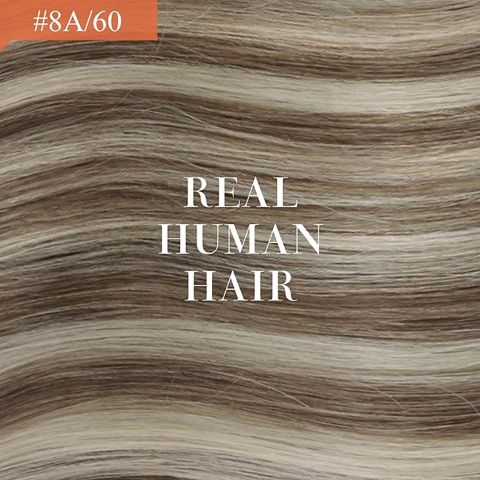 Ve Sunny Hair Extensions Ponytail Real Human Hair Wrap Around Clip in Ponytail Hair Extensions Straight Extensions Human Hair for Women Light Brown Highlights Platinum Blonde 18inch 80G