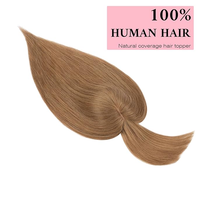 SEGO 100% Real Human Hair Toppers, with Air Bangs, Silk Base 150% Density, Clip in Topper, 2.7肺5.1・ HairPieces for Women, with Thinning/Hair Loss Cover Gray