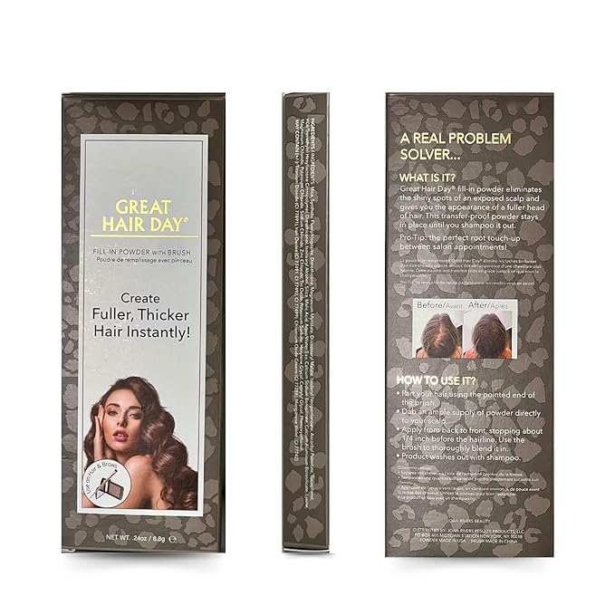 Joan Rivers Great Hair Day Root Touch Up Powder Duo - Fill-in Powder for Thicker, Fuller Looking Hair (Light Blonde)