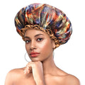 mikimini Shower cap for Women and Girls, Champagne,Mysterious,Romantic Petals, Large and Medium (Mysterious, Medium (Pack of 1))