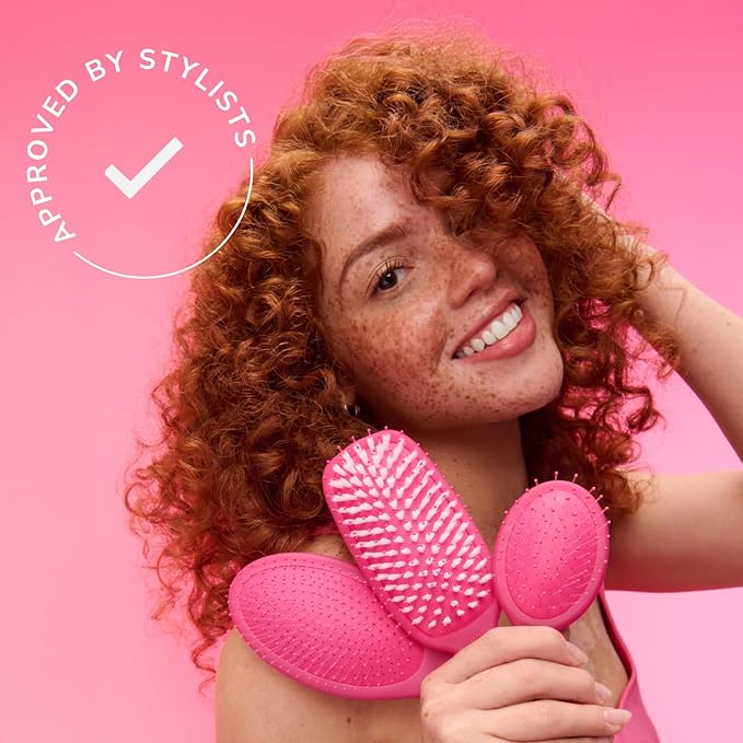 Wet Brush Mini Detangler Hair Brush for Gentle Knot Removal, Compact Travel Size, Soft Bristles for Pain-Free Detangling, Less Breakage, Works on All Hair Types, Limited Edition, Prismatic Glow Green