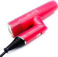 DryQ Smart Hair Dryer from SRILabs | Infrared and Ionic Technology - Lightweight + Foldable - Powerful + Quiet - 3 Magnetic Attachments - Heat Control with Locking Switch - Limited Edition (Magenta)