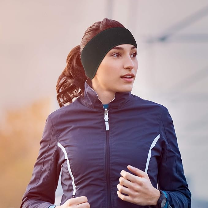Windproof Earband Headbands Ear Warmer Head Double Layer Fleece-More Thicker Gear Ear Muffs for Men Women in Cold Weather Snow Runners Jogging