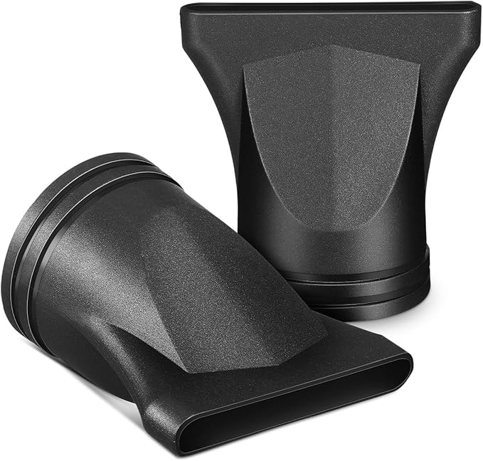 FRCOLOR 2pcs Universal Hair Dryer Nozzle Attachment Concentrator and Curly Hair Diffuser Tips for Blow Dryers Salon Styling Accessories Black
