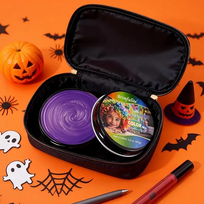 Purple Hair Wax, Temporary Hair Color Wax for kids, Washable & Nourishing Purple Hair Gel 2.12 Oz. (Purple)