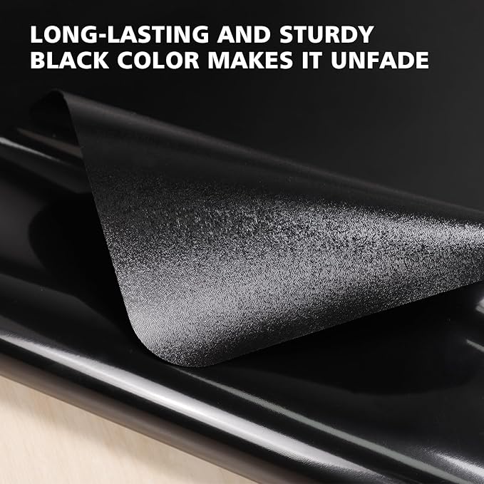 Vinyl Floor Mat for Home, Black Waterproof Area Mat for Under Dining Room Table, Sturdy Plastic Rug Protector for Kitchen, Living Room, Yard, Garage, Large Baby Play Mat (3'×5')