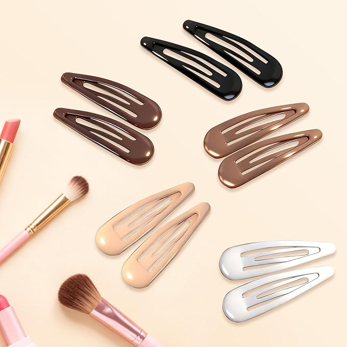 30 Pack Hair Clips for Women Styling - 10 Pcs 3.5" Sectioning Duckbill Clips + 20 Pcs 1.89" Snap Clips | Metal Barrettes for Thin Hair, Girls Hair Accessories (Non-Slip)