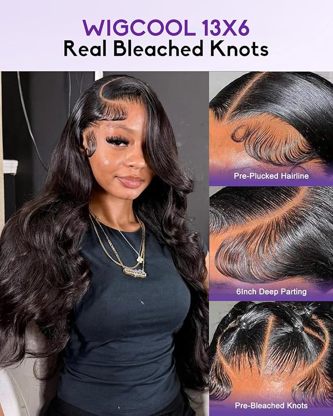 13x6 Body Wave Lace Front Wigs Human Hair Pre Plucked 180 Density HD Transparent Lace Frontal Wigs Human Hair for Women Glueless Wigs No Synthetic Blend Triple Lifespan 3X 24Inch