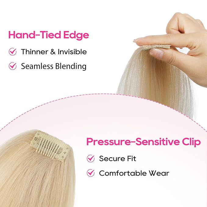 REECHO Clip in Hair Volumizer, 2PCS 6 inch Short Thick Clip in Hairpieces Adding Extra Volume Hair Extensions for Women (Light Blonde)
