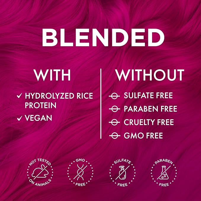 MOEHAIR Semi-Permanent Hair Color | Magenta Hair Dye 8 Oz | Voodoo Highest Love Magenta Hair Color | Temporary Hair Dye for Dark Hair | No Ammonia, Sulfate or Paraben