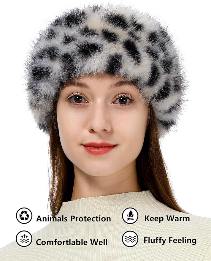 sy soul young Faux Fur Headband with Elastic for Women's Winter Earwarmer Earmuff