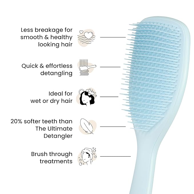 Tangle Teezer Fine & Fragile Ultimate Detangler Brush, Dry & Wet Hair Brush to Detangle & Reduce Breakage, Large, Seafoam Blue