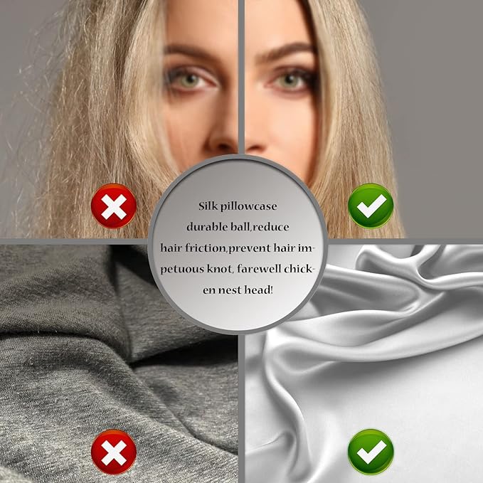 Silk Pillowcase for Hair and Skin,Soft,Breathable and Sliky 100% Standard Size Pillow Cases Set of 2,Both Sides Natural Mulberry Silk Pillowcases with Hidden Zipper(Standard Size 20"X 26",2pcs)