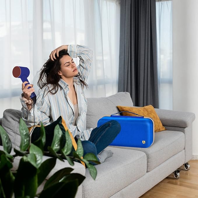 ANKHOH Case Holder Compatible with Dyson Supersonic Hair Dryer, Blow Dryer Storage Bag Fits for Dyson Supersonic Limited Gift Set Edition and Accessories(Box Only-Blue