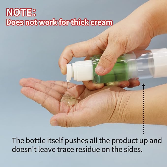 longway 4 Oz 120ml Clear Airless Cosmetic Cream Pump Bottle Travel Size Dispenser Refillable Containers/Foundation Travel Pump Bottle for Shampoo (Pack of 6)