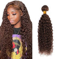 Chocolate Brown Kinky Curly Bundles Human Hair Brown Bundles 30 Inch Niegmeag Brazilian Virgin Remy Hair Extensions Color 4 Kinky Curly Bundle Double Weft Hair Weave 100g