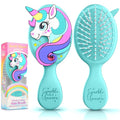 Toddler Hair Brush for Toddler Boys & Kids Ages 2-4+, Aqua Mini Unicorn Hairbrush, Gentle Detangling brush, Wet & Dry Hair, Ball-Tip Bristles for Sensitive Scalp, Travel Hairbrush