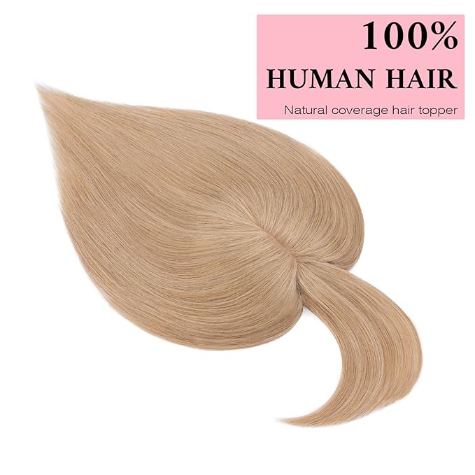 SEGO 100% Real Human Hair Toppers, with Air Bangs, Silk Base 150% Density, Clip in Topper, 2.7肺5.1・ HairPieces for Women, with Thinning/Hair Loss Cover Gray