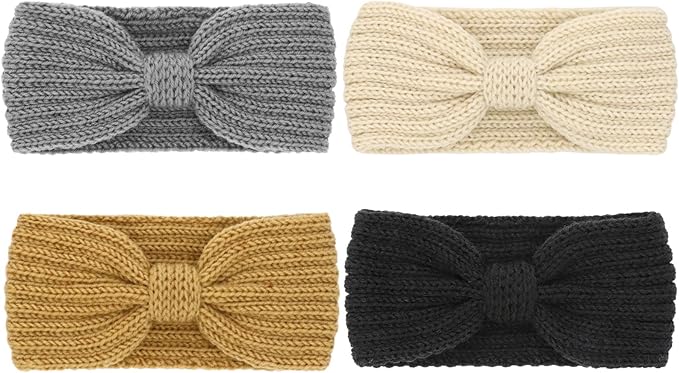 DRESHOW Knit Crochet Headband for Women Ear Warmer Soft Turban Stretch Warmer Headbands Winter Fashion Head Wrap