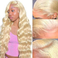613 HD Lace Frontal Wig 32 Inch Full & Thick 13x6 Body Wave HD Lace 613 Blonde Wig 200 Density Human Hair Glueless Pre Plucked 613 Colored Human Hair Wigs With Baby Hair for Women