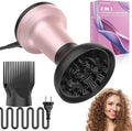 Professional Diffuser Hair Dryer, Ionic 2 in 1 Designed Specifically for Curly Hair Diffuser with Comb Attachment, Enhanced Wind Power, Faster Styling for Women, Ideal Gifts for Women