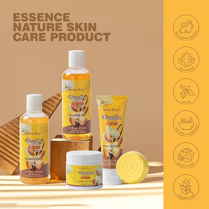 Spa gift baskets Luxury gifts, Christmas Gifts for Women, Large basket 25 pcs for Women & Men Bath and Body Shower Bath Kit, Vanilla Honey Almond birthday gifts bath gift Spa Kit, Mother's Day Gifts