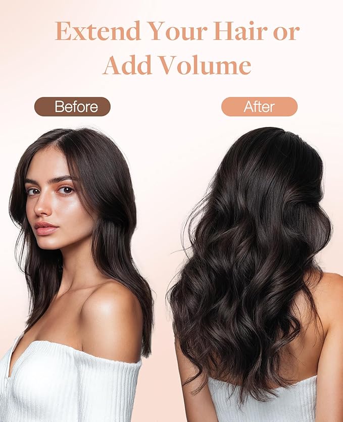 GOO GOO Invisi Edge Tape in Hair Extensions Human Hair, 1D/2C/4E Chocolate Dip Color Melt, 10pcs 14inch 25g, Virgin Remy Hair, Seamless Injected Tape, Natural Look