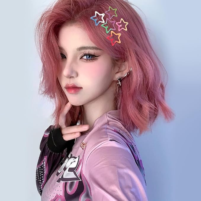 Star Hair Clips Snap Hair Barrettes Non Slip Star Hair Accessories Gradient Colors Metal Hair Clips for Girls Women - 22 PCS