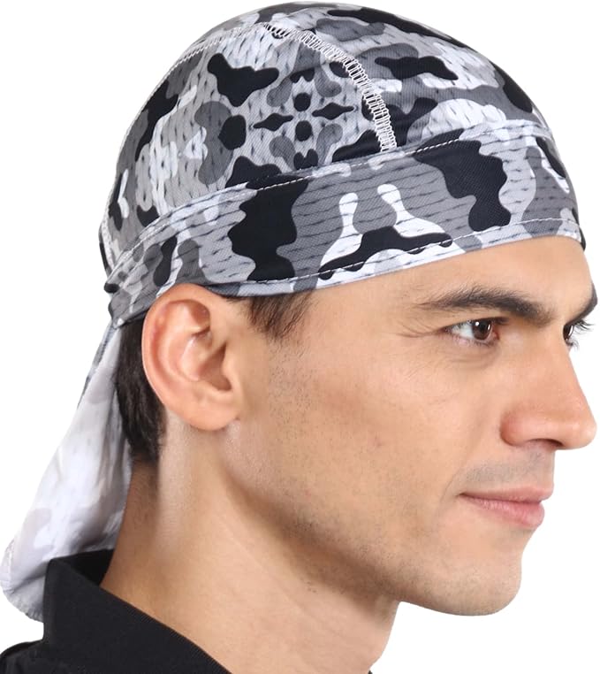 Cooling Helmet Liners - Do Rag Skull Caps for Men - Cooling Head Wraps, Hard Hat Liner - Motorcycle Pirate Bandana