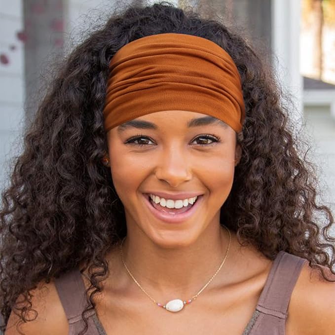 Extra Wide Headbands for Women Large Turban Headband Non Slip Boho Elastic Hairband Hair Twisted Knot Head Bands Accessories