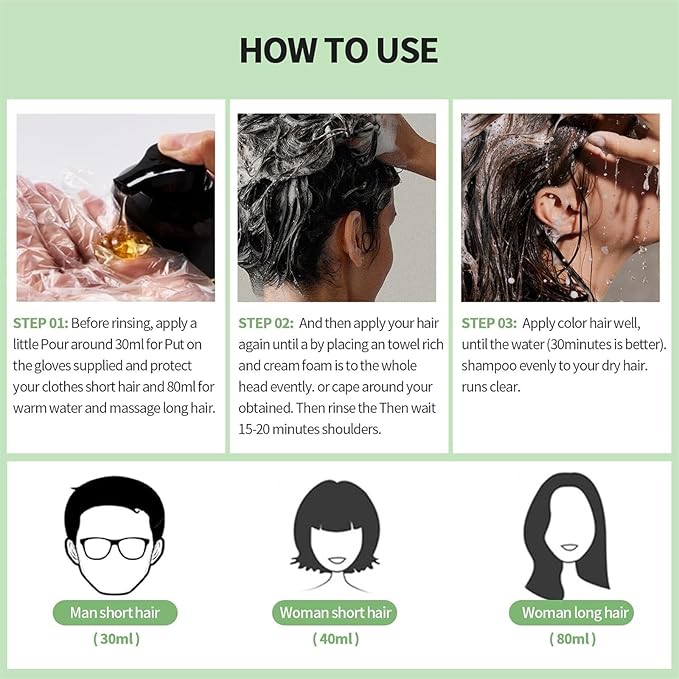 Hair Dye Shampoo, 3 in 1 Gray Hair Coverage, One-Step Wash-In Hair Dye, Shampoos for Color Treated Hair, Semi Permanent Hair Color Shampoo for Women & Men, 13.6 fl. oz,(Deep Brown)