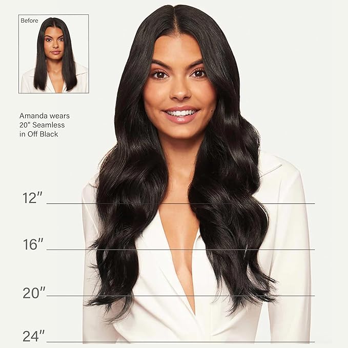 Luxy 100% Remy Human Hair – Halo Clip-In Hair Extensions –Natural Looking Volume & Length - One-Piece - Easy 5-Min Application 180 grams 20" Chocolate Brown Balayage