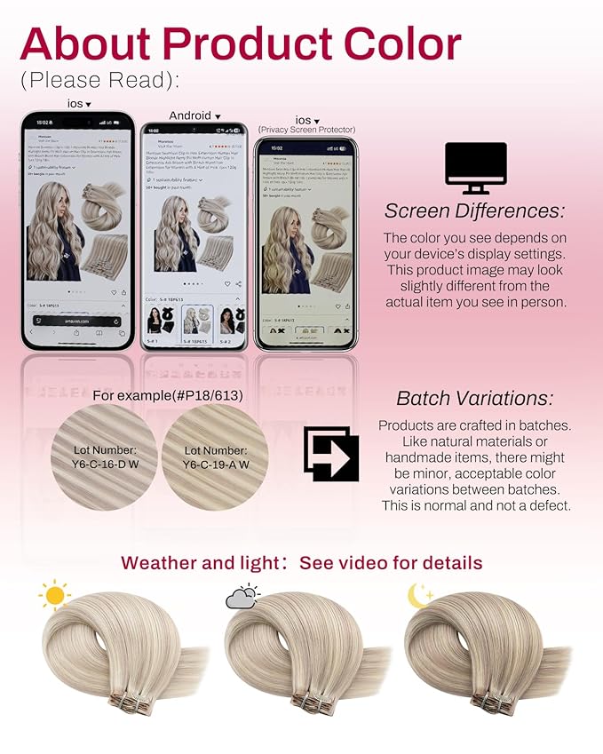 Moresoo Seamless Clip in Hair Extensions for Wome Real Human Hair Blonde Highlight Remy PU Weft Human Hair Clip in Extensions Bleach Blonde with Cool Ash Blonde with A Hint of Pink 7pcs 120g 22Inch